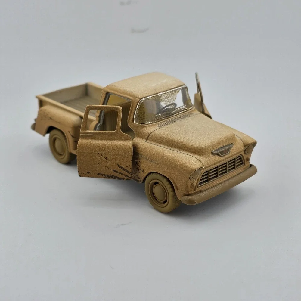 Kinsmart Diecast Cars 1955 Chevy Stepside Pick-Up 1/32 Scale Muddy Pull Back